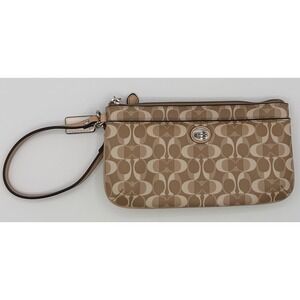 Coach Signature Peyton Dream C Go-Go Wristlet Wallet Purse-Beige/Tan (F50590)